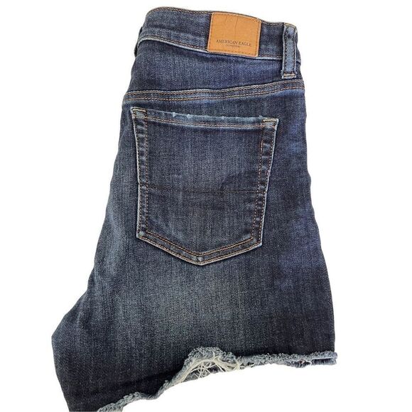 American Eagle Women’s Jean Shorts High Waisted SZ 4 Distressed Look Stretch - Picture 6 of 11
